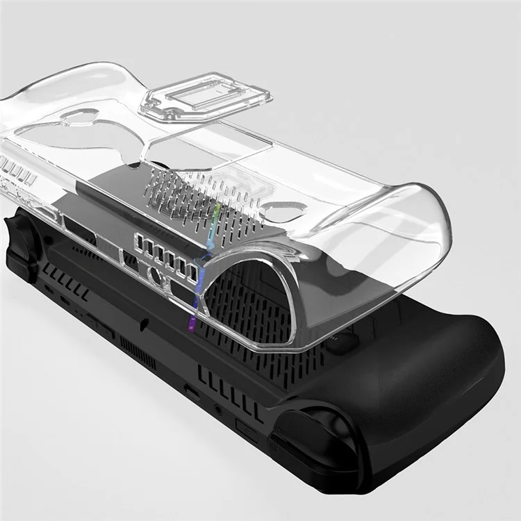 Para Asus ROG Ally X TPU Case Gamings Handheld Clear Protective Cover with Foldable Stand