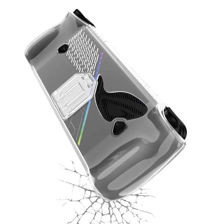 Para Asus ROG Ally X TPU Case Gamings Handheld Clear Protective Cover with Foldable Stand
