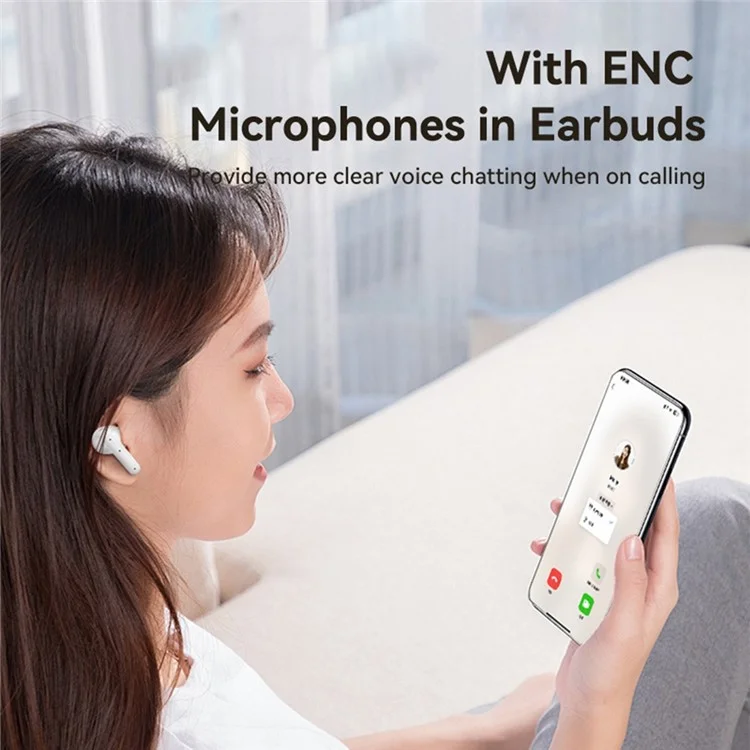 Yesido TWS28 Anc + Enc Eatphone Sans Fil Bluetooth Bruit Noise Anceling Earbud - Blanc