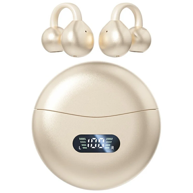 Écouteurs sans fil Bluetooth M79 Ear Clip - Réduction du bruit - Beige