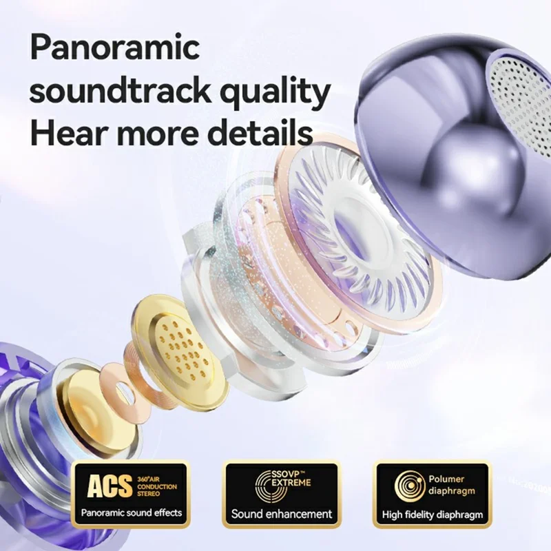 Écouteurs sans fil Bluetooth M79 Ear Clip - Réduction du bruit - Beige