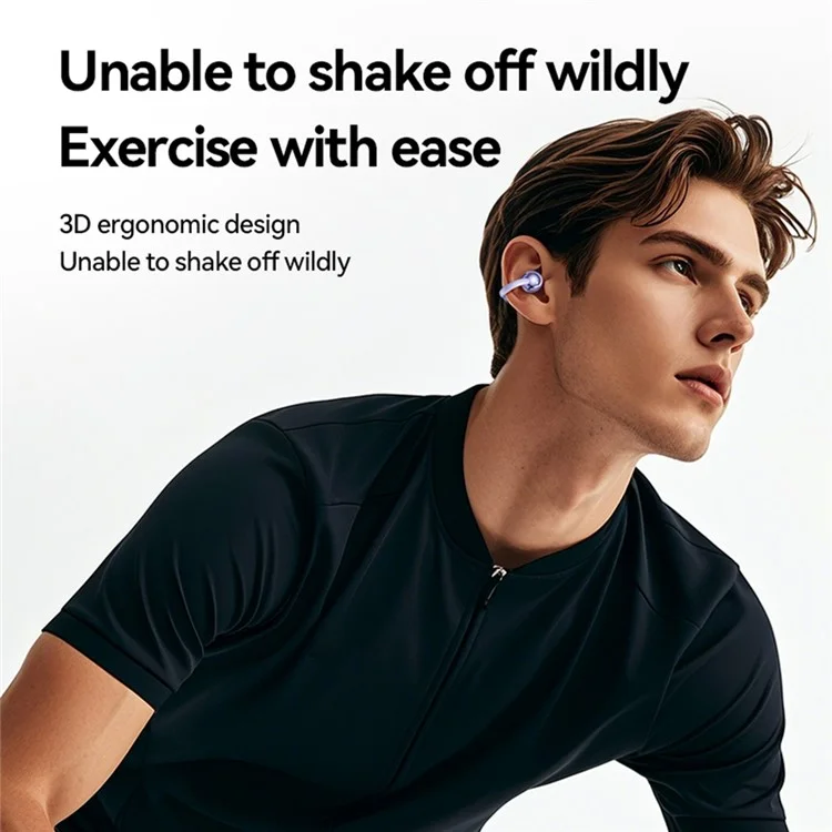 M91 Ear Clip Earbuds Wireless Bluetooth-compatible Headphones Noise Reduction Earphones - Purple