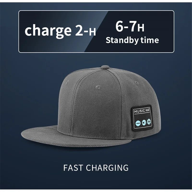 YX2 Hat Wireless Bluetooth-compatible Earphone Music Speaker Smart Cap - Black