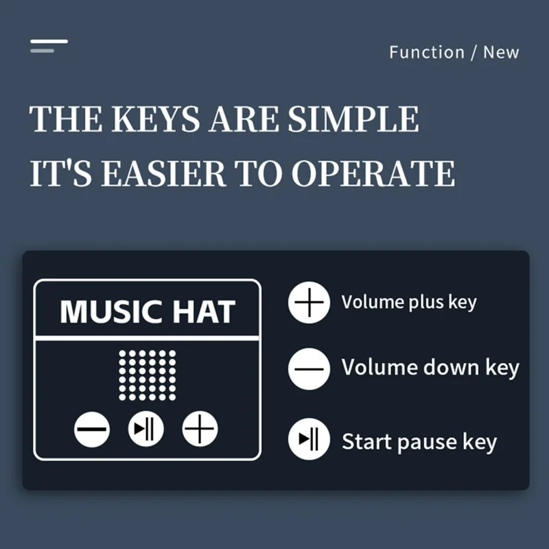 YX2 Hat Wireless Bluetooth-compatible Earphone Music Speaker Smart Cap - Black