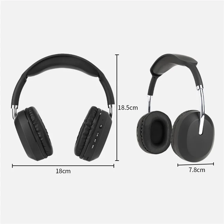D-819 Bluetooth 5.3 Auriculares Hifi Stereo 15H Tiempo de Juego Auriculares Inalámbricos Soporte FM - Negro