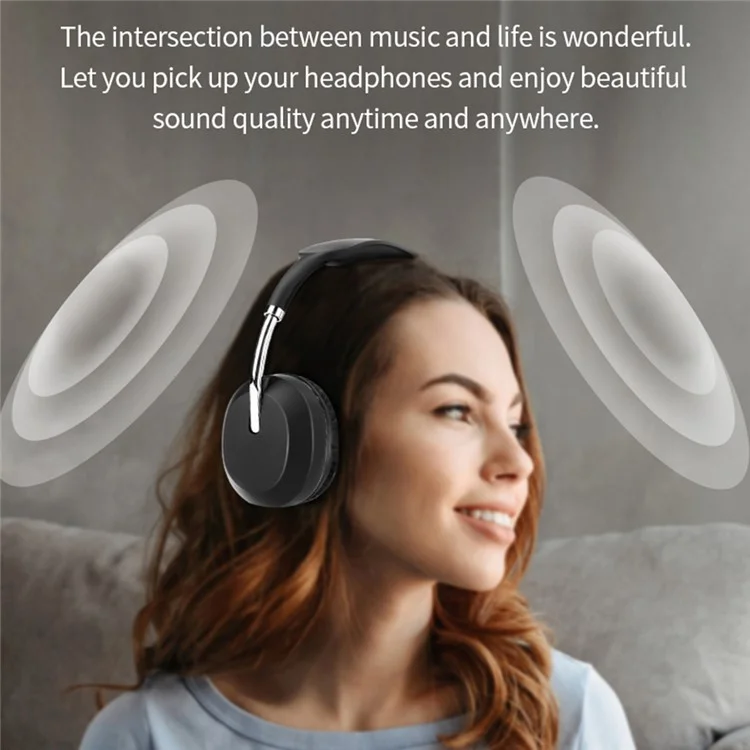 D-819 Bluetooth 5.3 Auriculares Hifi Stereo 15H Tiempo de Juego Auriculares Inalámbricos Soporte FM - Negro