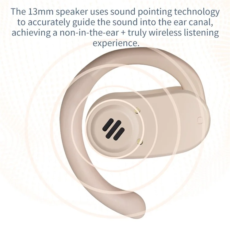 D-OWS8 OWS Wireless Bluetooth-compatible Earbuds with Earhooks 130° Rotation Angle Adjustment Earphones - Black