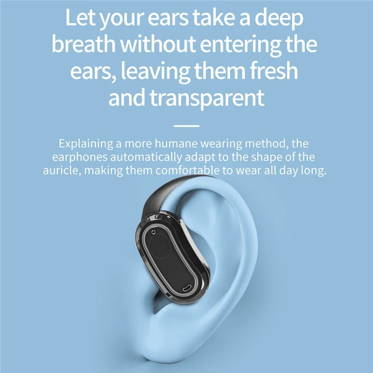 D-OWS8 OWS Wireless Bluetooth-compatible Earbuds with Earhooks 130° Rotation Angle Adjustment Earphones - Black