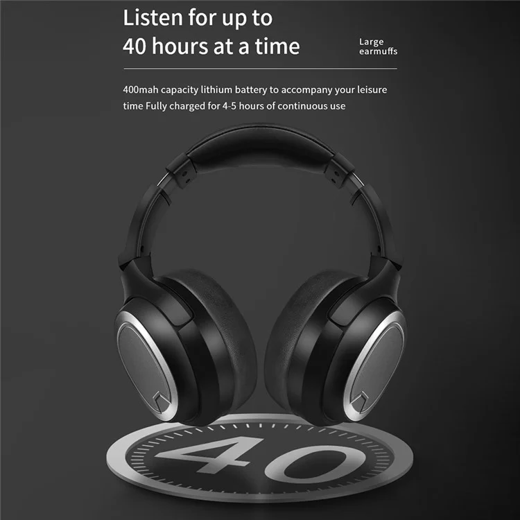 D-814 Wireless Bluetooth 5.3 Наушники Hifi Stereo Shareoshones с 40-часовым Игроком - Черный