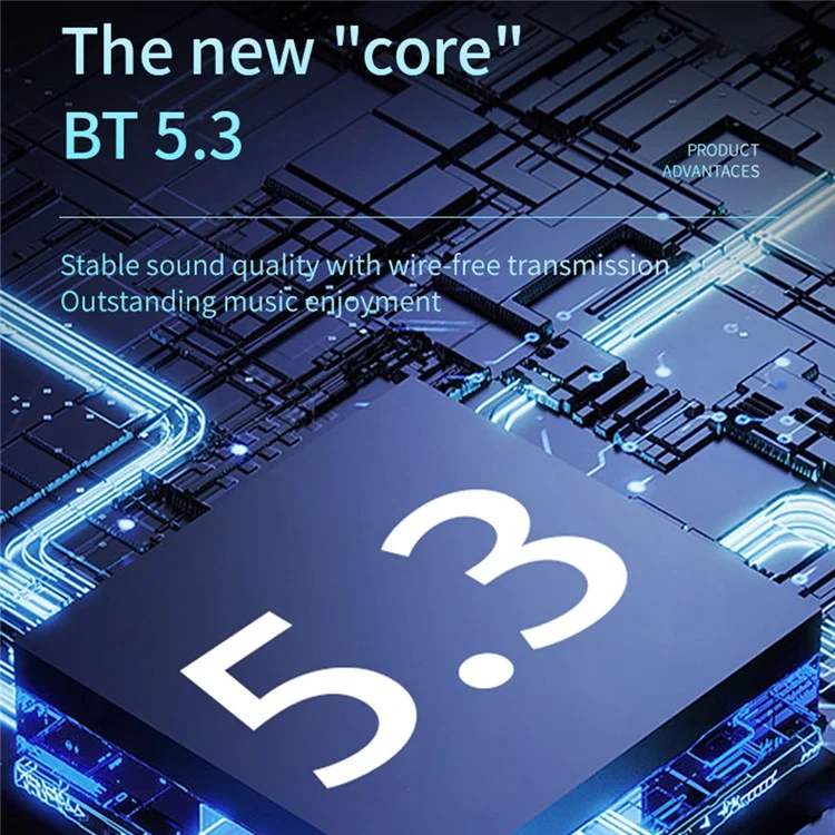 D-815 Wireless Bluetooth-compatible 5.3 Headphones 40H Playtime Over Ear HiFi Stereo Headset for Smartphone, PC - Blue