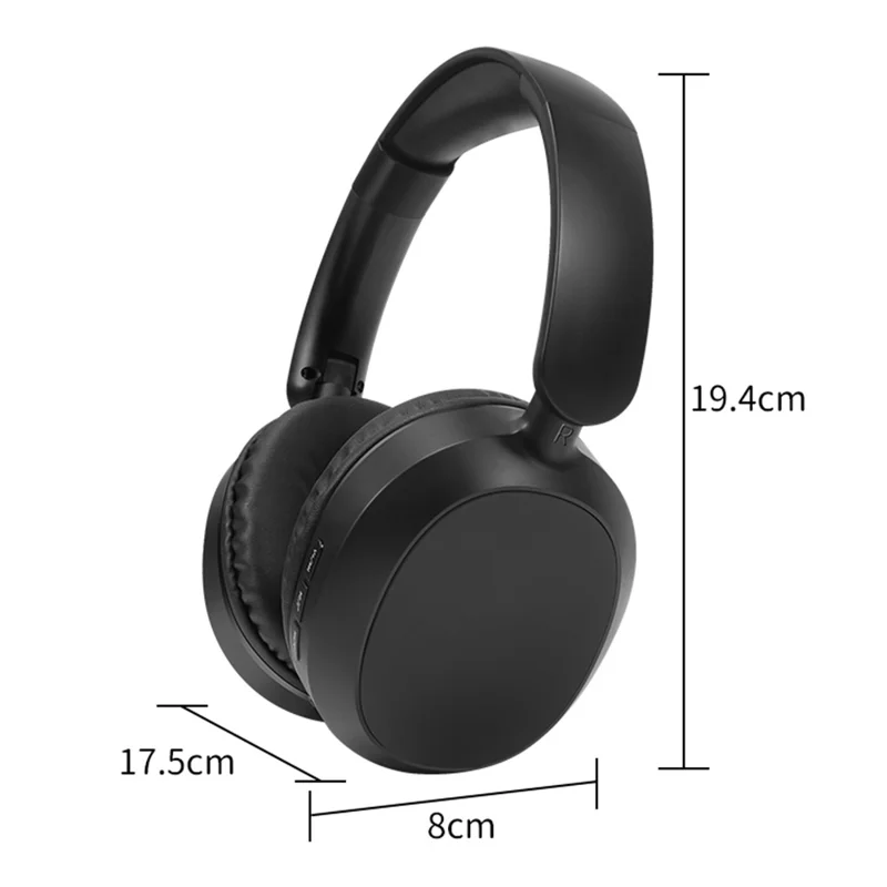 D-913 Bluetooth-compatible 5.3 Headphones 50H Playtime Wireless Foldable Headsets, HiFi Low Delay - Black  /  Blue