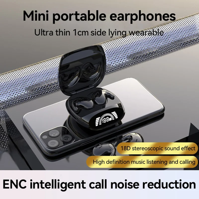 MD528 TWS Bluetooth-compatible Earphones IPX5 Waterproof ENC Noise Reduction Wireless Headphones - Black