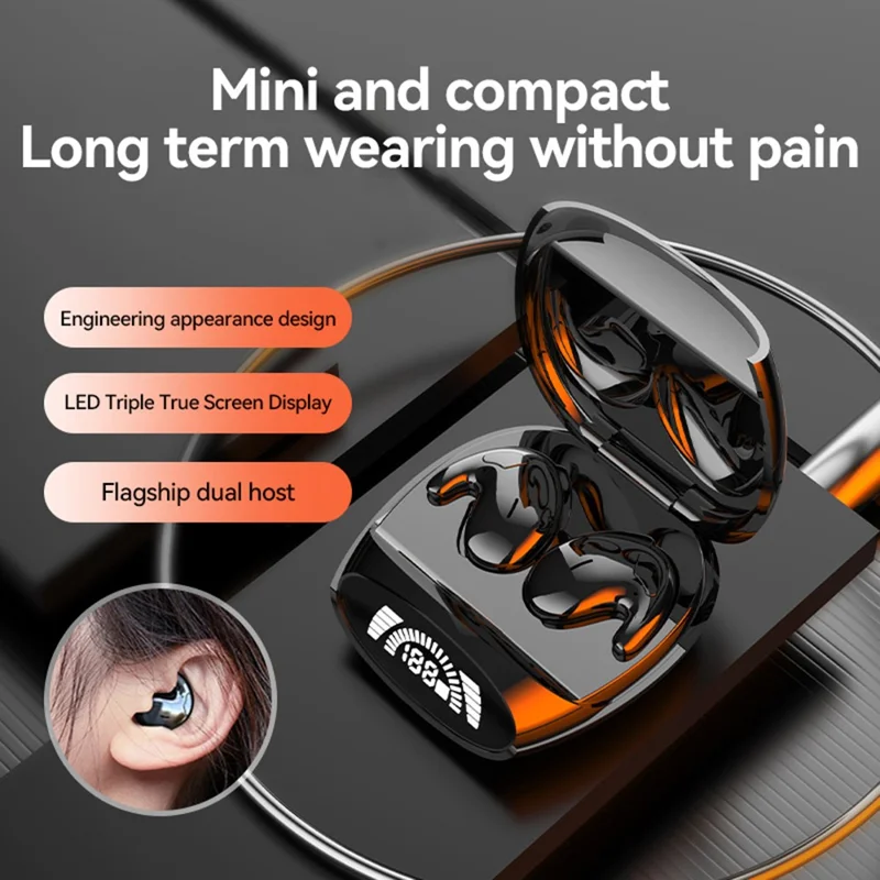 MD528 TWS Bluetooth-compatible Earphones IPX5 Waterproof ENC Noise Reduction Wireless Headphones - Black