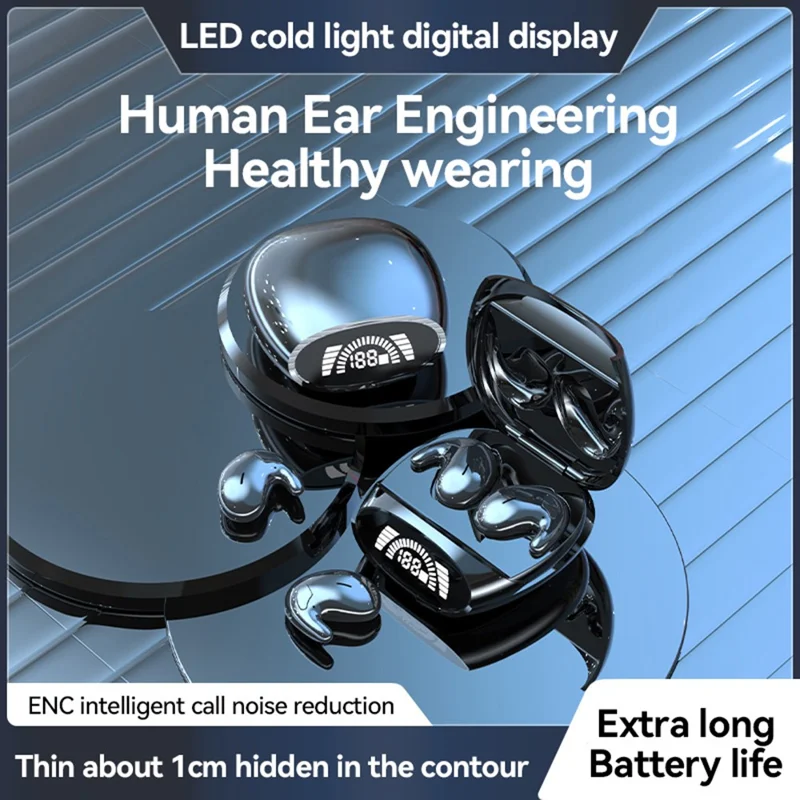 MD528 TWS Bluetooth-compatible Earphones IPX5 Waterproof ENC Noise Reduction Wireless Headphones - Black