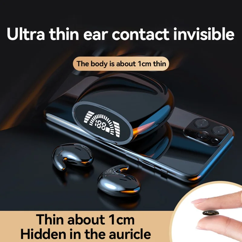 MD528 TWS Bluetooth-compatible Earphones IPX5 Waterproof ENC Noise Reduction Wireless Headphones - Black