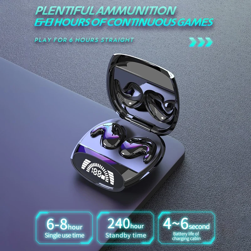 MD528 TWS Bluetooth-compatible Earphones IPX5 Waterproof ENC Noise Reduction Wireless Headphones - Black