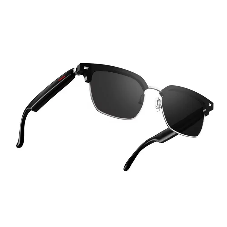 E13-06 Bluetooth-compatible Smart Sunglasses Earphone with Replaceable Lens (CE Certified) - Black Lens