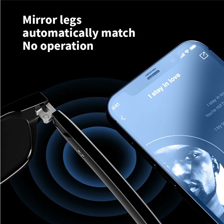 E13-C Bluetooth-compatible Smart Glasses Wireless Music Earphone Sunglasses (CE Certified) - Polarized Lens