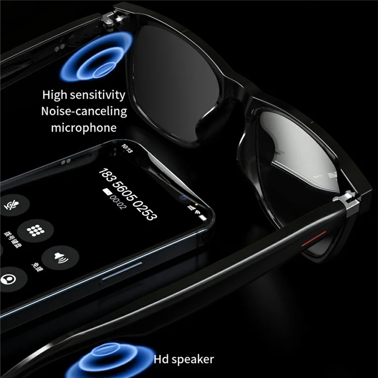 E13-C Bluetooth-compatible Smart Glasses Wireless Music Earphone Sunglasses (CE Certified) - Polarized Lens