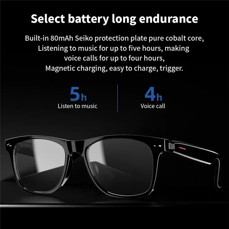 E13-C Bluetooth-compatible Smart Glasses Wireless Music Earphone Sunglasses (CE Certified) - Polarized Lens