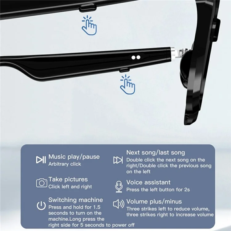 G01-09 Bluetooth-compatible Smart Sport Sunglasses Wireless Music Earphone Sun Glasses (CE Certified) - White