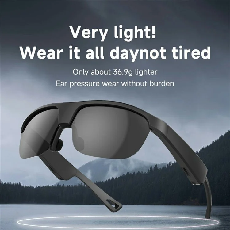 G02 Cycling Smart Glasses Bluetooth-compatible Wireless Earphone Polarized Sunglasses (CE Certified) - Black