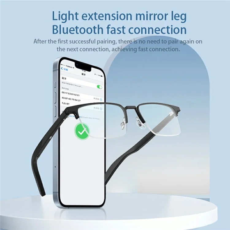 G05-T4 Bluetooth-compatible Smart Sunglasses Wireless Music Earphone Sun Glasses (CE Certified) - Black Lens