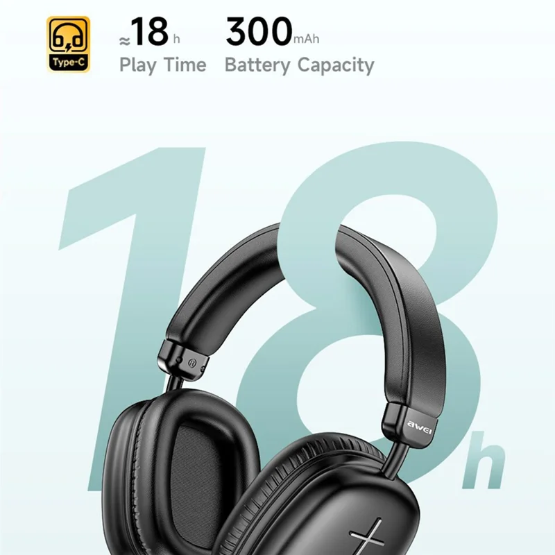 AWEI AT6 Wireless Bluetooth-compatible Gaming Headset 3.5mm AUX Wired Earphone Headphone - Beige