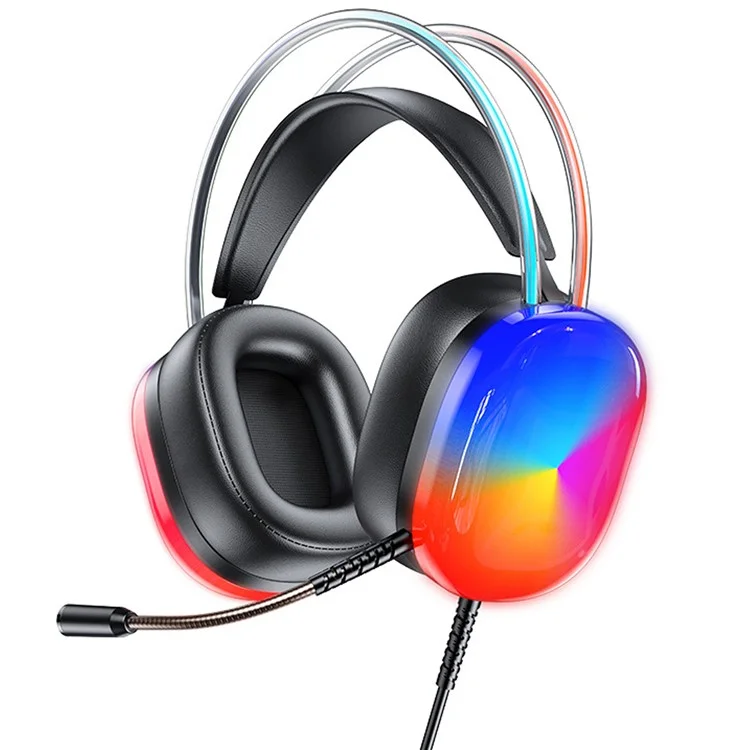 AWEI GM-11pro Colorful Light Gaming Headset E-Sports USB Wired Headphone - Black