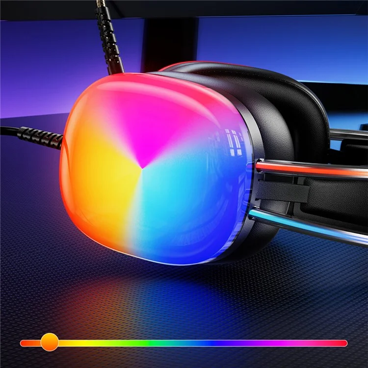 AWEI GM-11pro Colorful Light Gaming Headset E-Sports USB Wired Headphone - Black