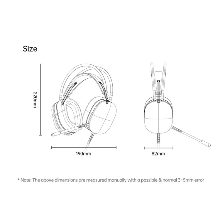 AWEI GM-11pro Colorful Light Gaming Headset E-Sports USB Wired Headphone - Black