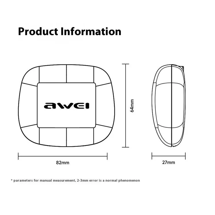 AWEI TZ9 OWS Bluetooth-compatible Headset Wireless Headphone Waterproof Sports Earphone