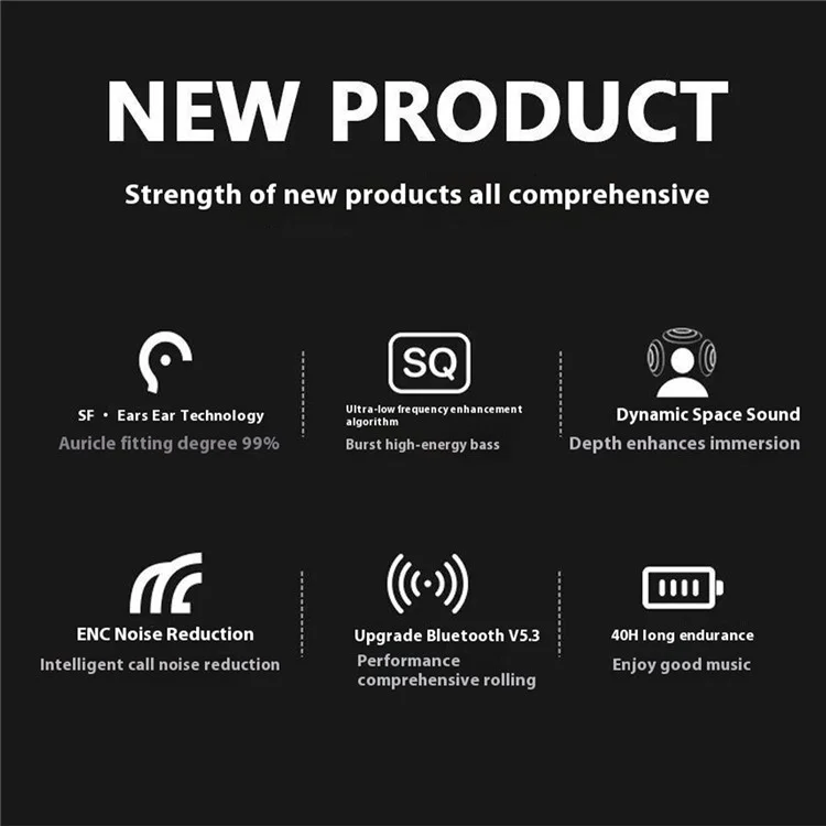 AWEI T79 2 Pairs ENC Noise Reduction Bluetooth-compatible Headsets Wireless Headphones Waterproof Earphones