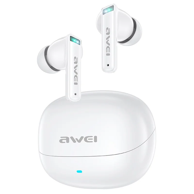 AWEI T88 Noise Reduction Bluetooth-compatible Headset TWS Wireless Headphone Waterproof Earphone - White