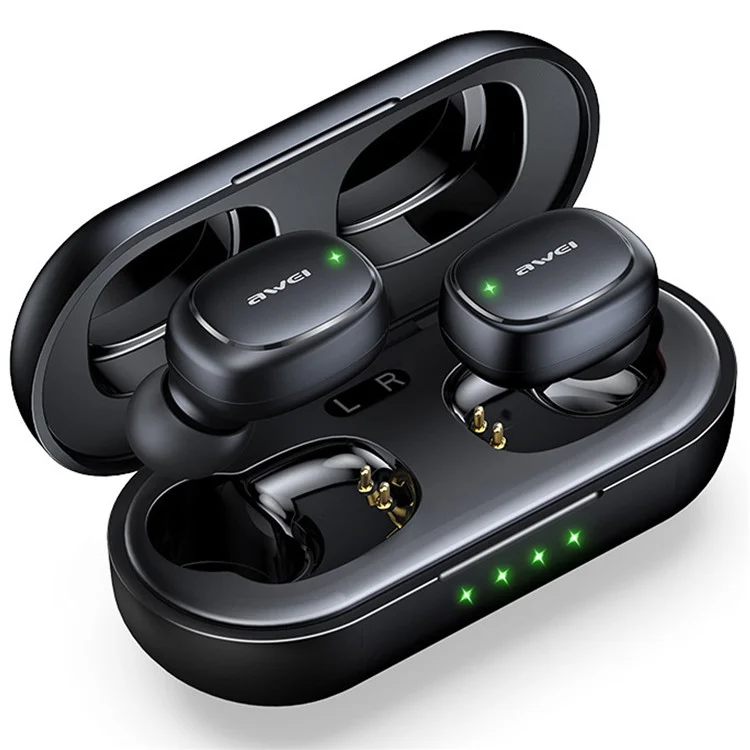 AWEI T13 Pro Hifi Som Estéreo Som Bluetooth Headset Touch Controle de Fone de Ouvido Sem Fio Embutido Unidade de Driver de 8 mm - Preto