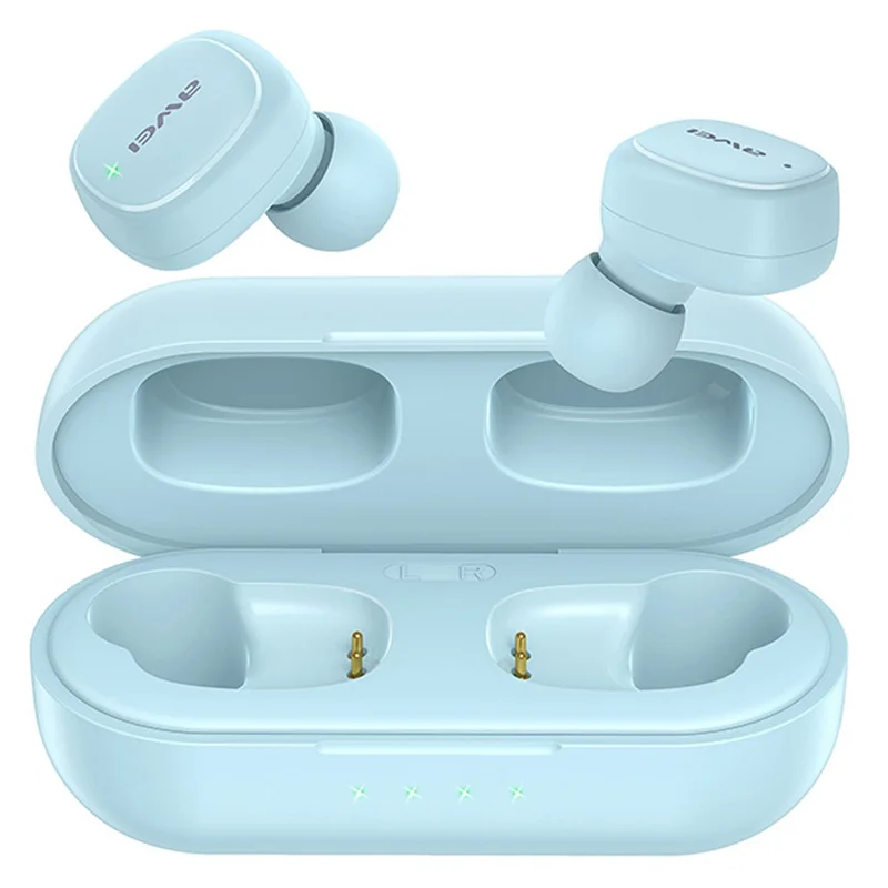 سماعة رأس AWEI T13 Pro بلوتوث ستيريو HiFi مع تحكم باللمس، سماعات لاسلكية مدمجة بوحدة مشغل 8 مم - أزرق