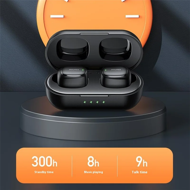 سماعة رأس AWEI T13 Pro بلوتوث ستيريو HiFi مع تحكم باللمس، سماعات لاسلكية مدمجة بوحدة مشغل 8 مم - أزرق