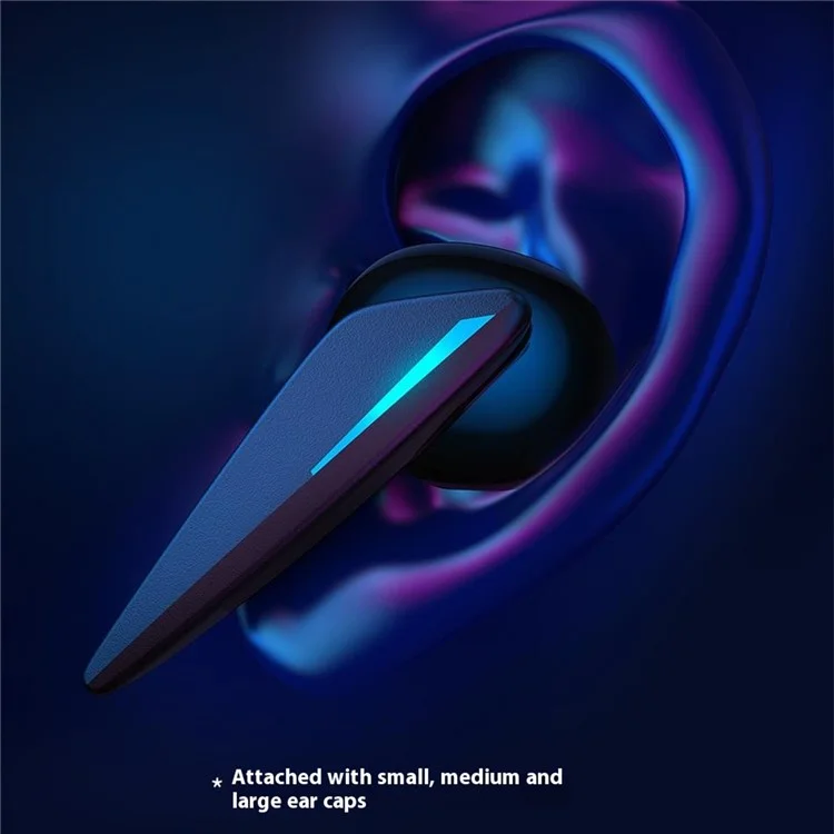 AWEI T23 Bluetooth-compatible Wireless Gaming Headset TWS Waterproof In-Ear Headphone with Cool Light Effect