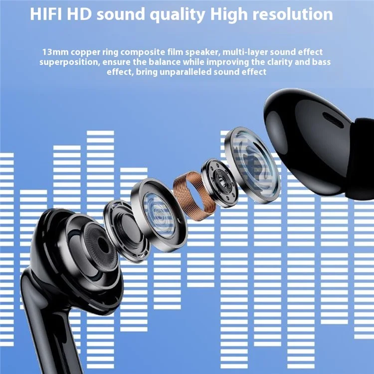 100pcs Lenovo Erazer Xt88pro TWS Bluetooth In-earleting Hifi Stereo Music Gaming Churming - Negro