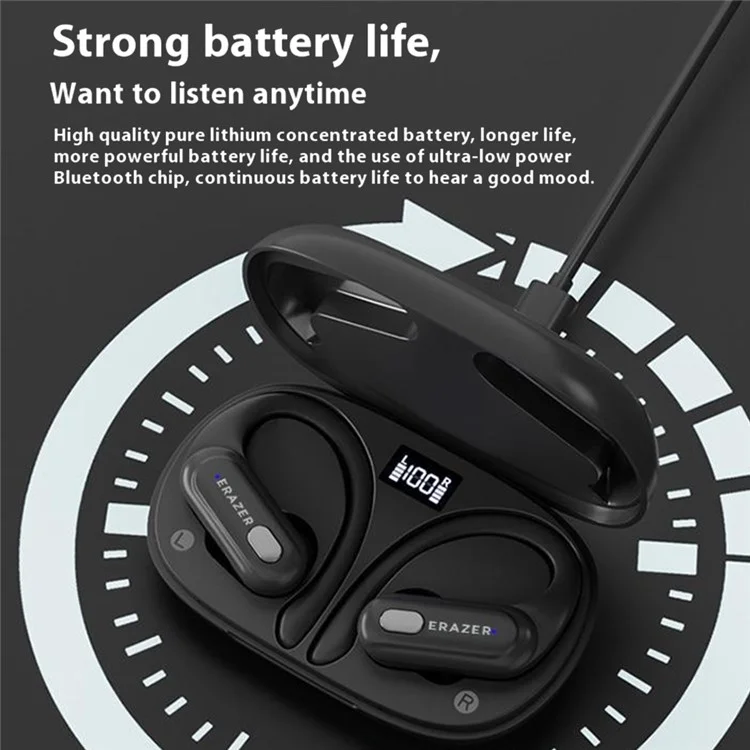 100pcs Lenovo Erazer Xt60pro TWS Bluetooth Music Game Game de Auriculares Auriculares Sports In-Ear Sports - Negro