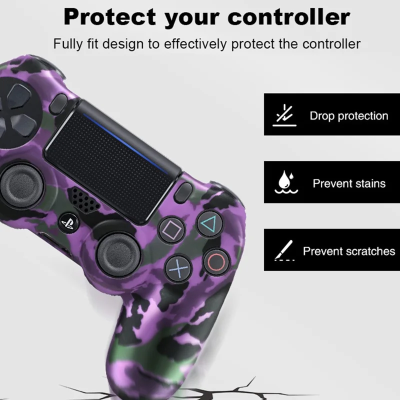 DATA FROG Silicone Cover for Sony PlayStation 4 Pro / PS4 Slim / PlayStation 4 Game Controller Graffiti Protective Case - White Skull