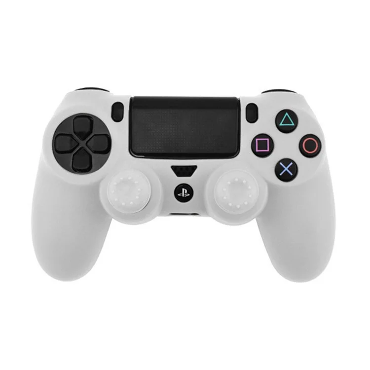 DATA FROG Silicone Cover for Sony PlayStation 4 Pro / PS4 Slim / Playstation 4 Gamepad Protective Case - White