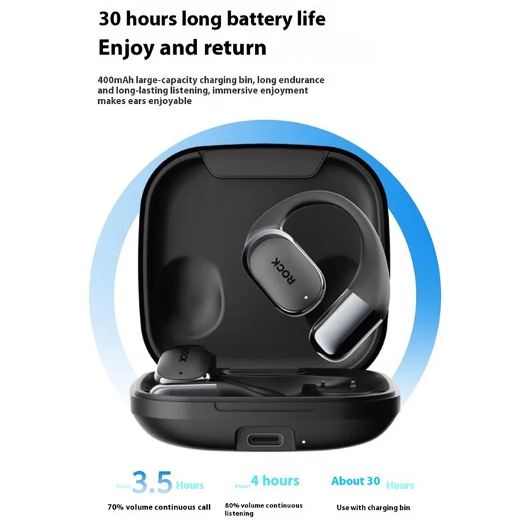 ROCK X718 Ear Hook Bluetooth-compatible 5.4 OWS Headset Wireless Earphone - Black