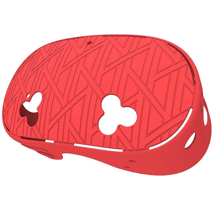 For Meta Quest 3S VR Silicone Case Stripes Style Heat Dissipation Protective Cover - Red