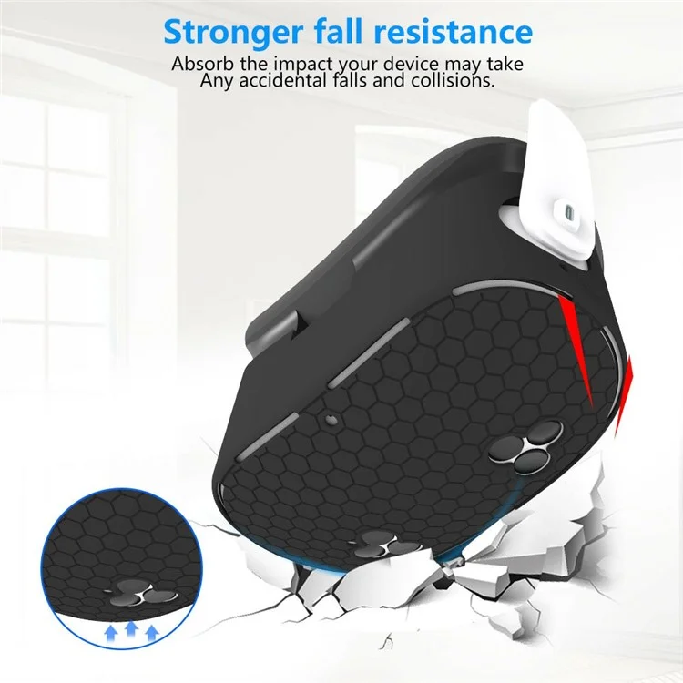 For Meta Quest 3S VR Silicone Case Honeycomb Texture Heat Dissipation Anti-Drop Cover - Black