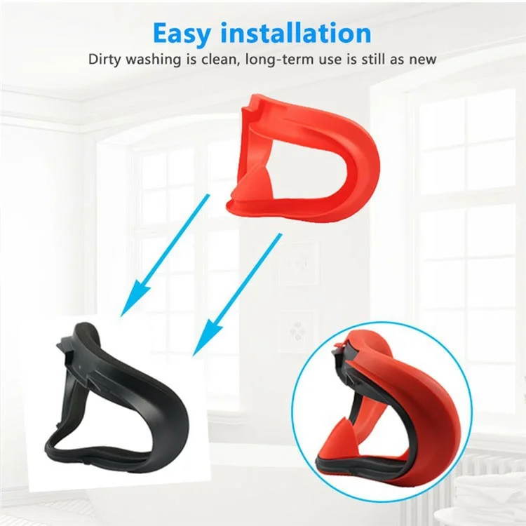 Pour Meta Quest 3S VR Facial Interface Silicone Case Anti-Sweat Face Pad Protective Cover - Rouge