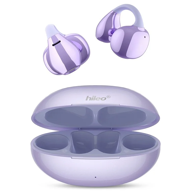HILEO hi86 ENC Cancelación de ruido Auriculares inalámbricos estéreo con clip Auriculares Bluetooth - Morado