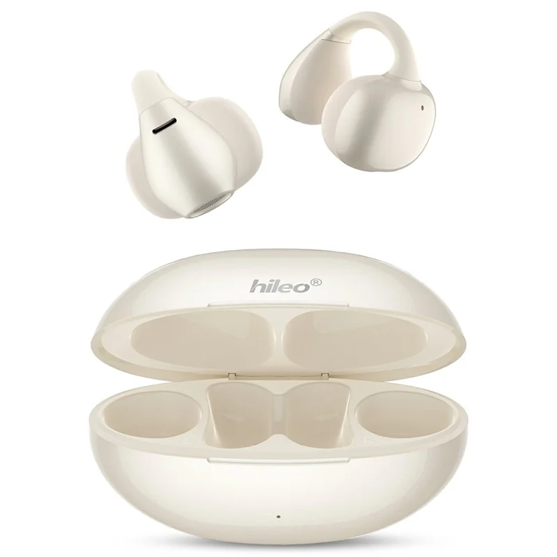 HILEO hi86 ENC Noise Reduction Stereo Wireless Earphones Clip-On Bluetooth-compatible Earbuds - White