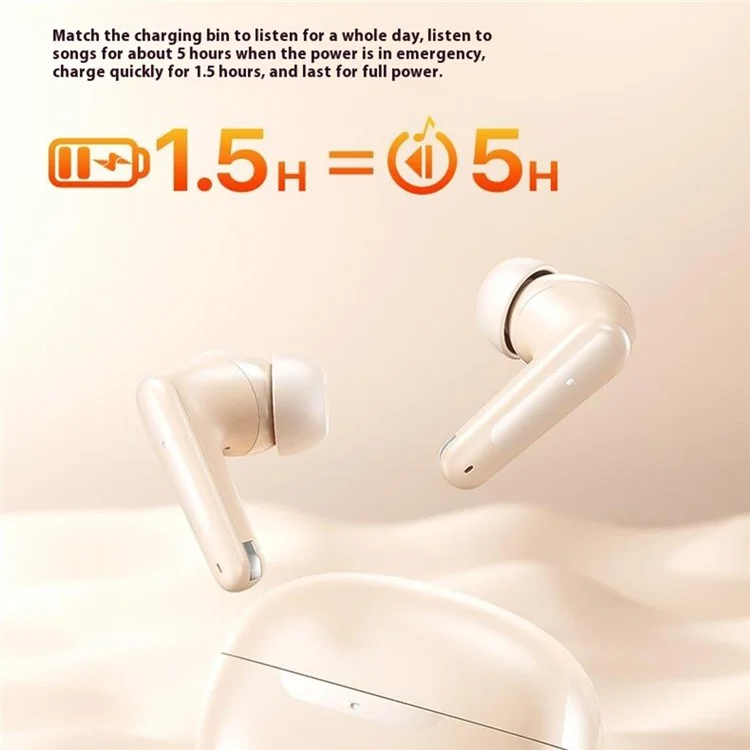 WEKOME WS-15 Bluetooth-compatible Headset Wireless Headphone Sports Earphone with Charging Case - Beige