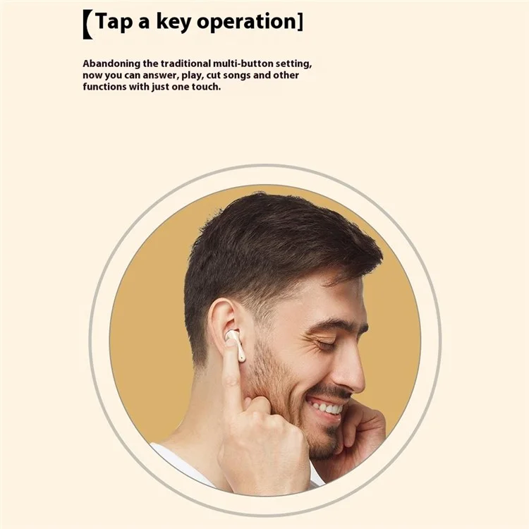 WEKOME WS-15 Bluetooth-compatible Headset Wireless Headphone Sports Earphone with Charging Case - Beige